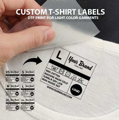 Custom Private label for T-shirts (Light Color Garments)