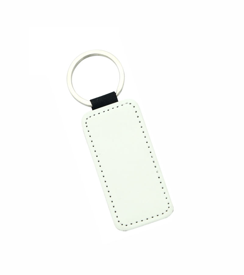 1 Lot (10 Pieces) - PU Leather Sublimation Keychains Double Sided (Rectangle)