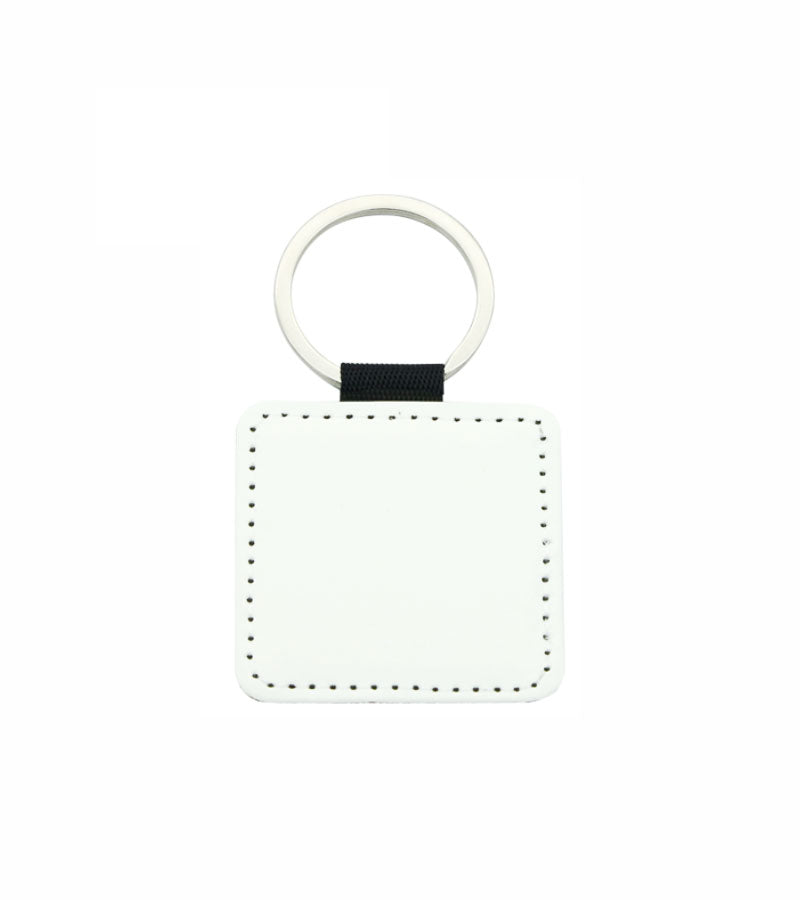1 lot (10 Pieces) - PU Leather Sublimation Keychains Double Sided (Square)