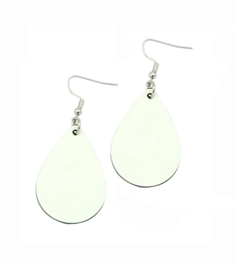 1 lot / 20 pairs - Sublimation MDF Wooden Tear Drop Earrings With Hardware